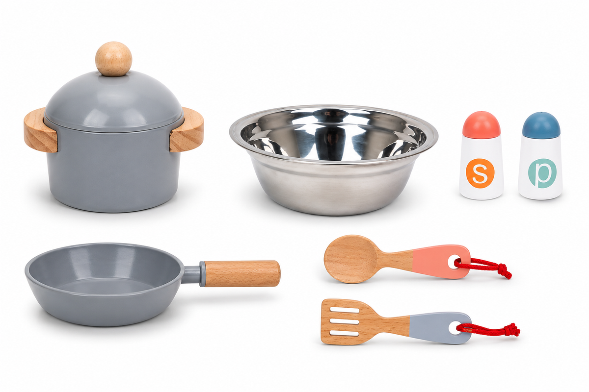 Tooky Toy Wooden Play Kitchen with Accessories