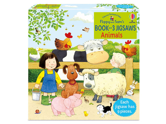Poppy and Sam's Book and 3 jigsaws - Animals