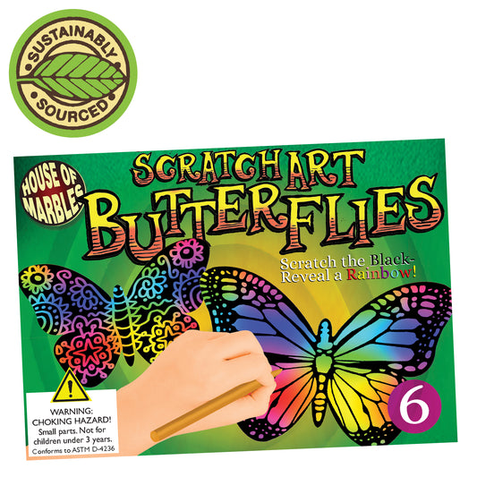 House of Marbles - Scratch Art Butterflies