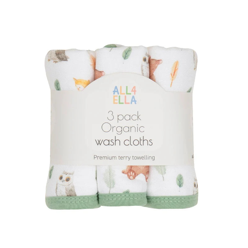 All4Ella - Organic Wash Cloth 3pk