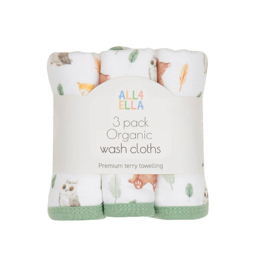 All4Ella - Organic Wash Cloth 3pk