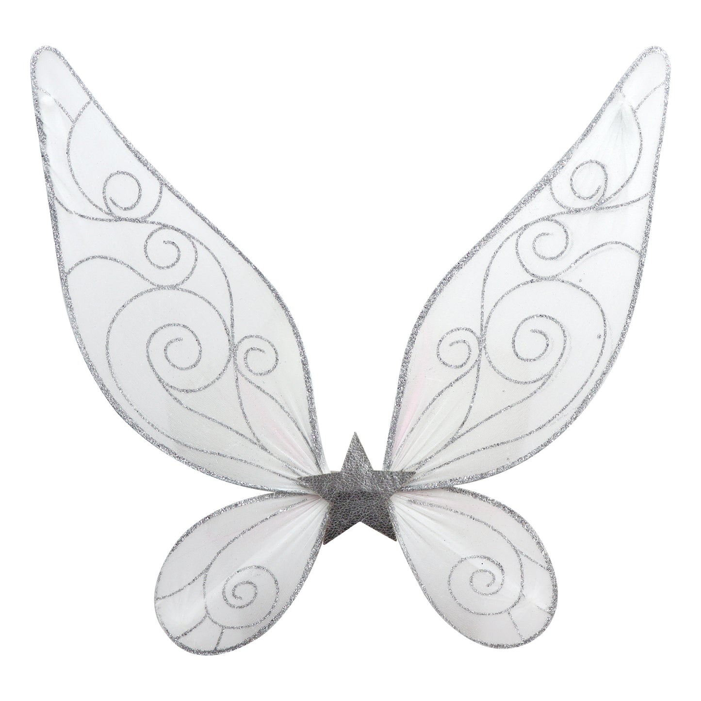 Pink Poppy - White & Silver Sparkle Wire Wings