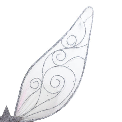 Pink Poppy - White & Silver Sparkle Wire Wings