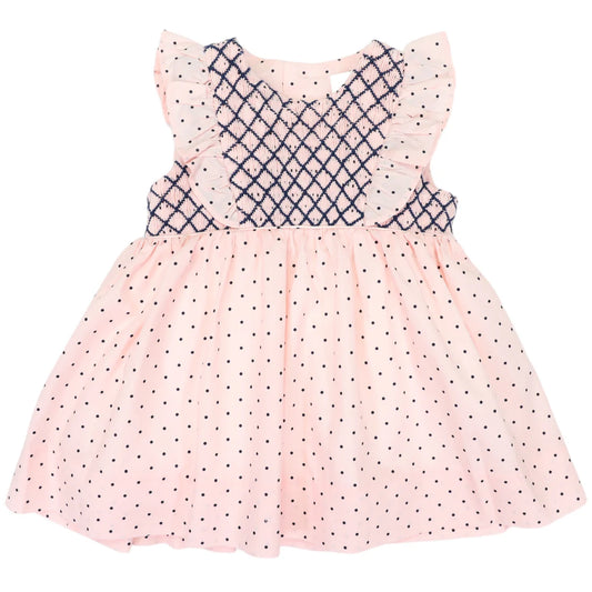 Korango - Smocked Poplin Spot Party Dress