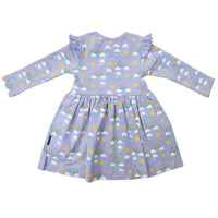 Korango  Rainbow Print Cotton Stretch Dress Blue Heron Baby