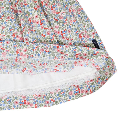 Korango - Cotton Floral Frill Smocked Dress - Red Floral