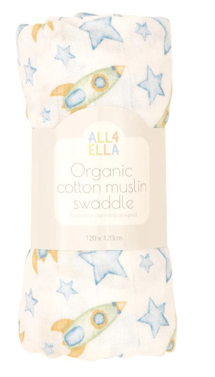 All4Ella - ORGANIC Cotton Muslin Swaddle