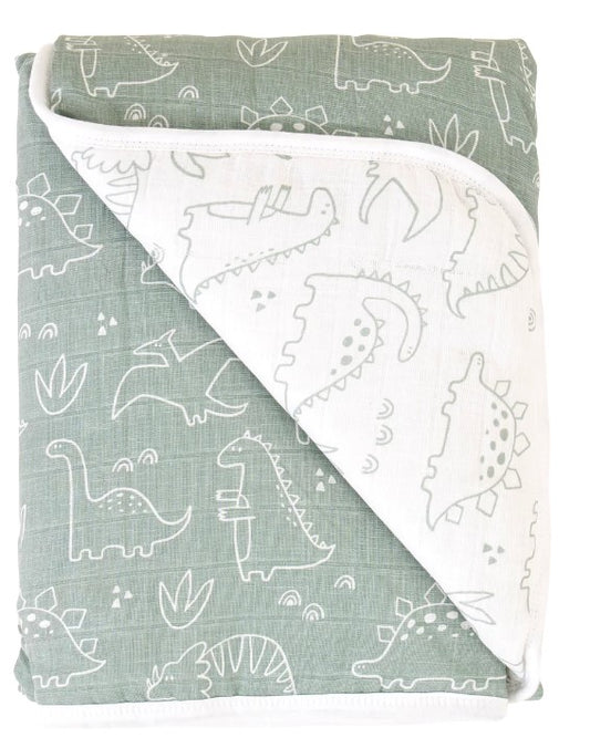 All4Ella - Cot Blanket Dino Sage