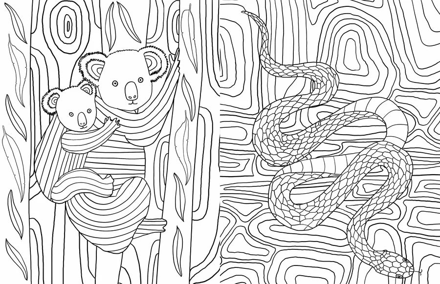 Australian Animals Colouring Book 1000 gem stickers
