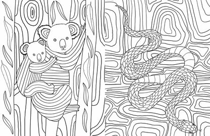 Australian Animals Colouring Book 1000 gem stickers