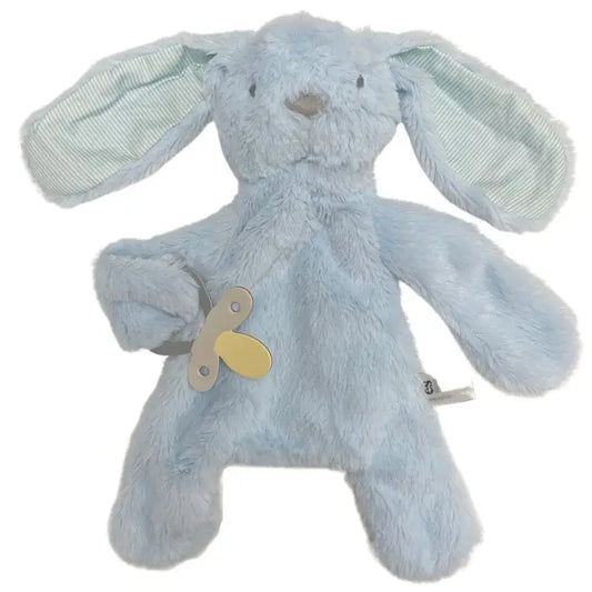 Es Kids - Bunny Comforter with Dummy Holder Blue 30cm
