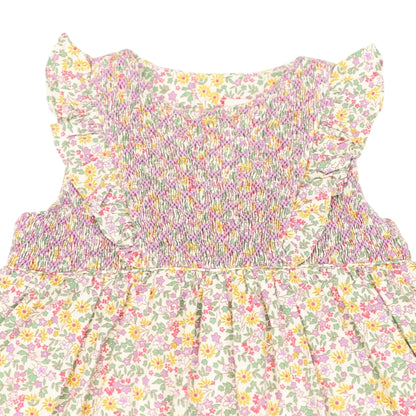 Korango - Frill Smocked Dress Yellow Floral