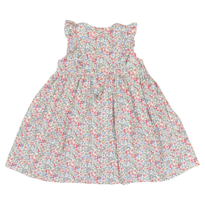 Korango - Cotton Floral Frill Smocked Dress - Red Floral