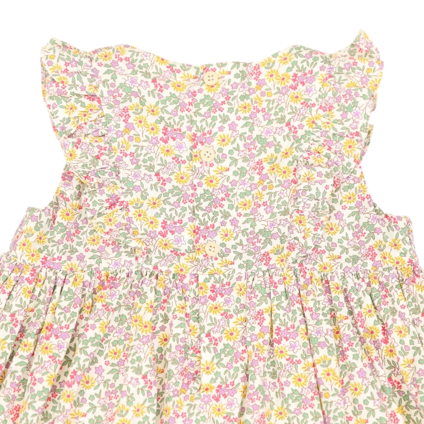 Korango - Frill Smocked Dress Yellow Floral