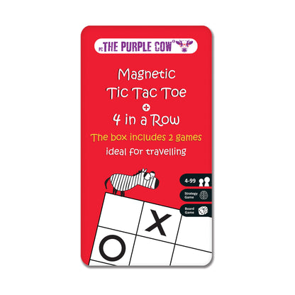 The Purple Cow Magnetic Travel Games -Tic Tac Toe + 4 in a Row