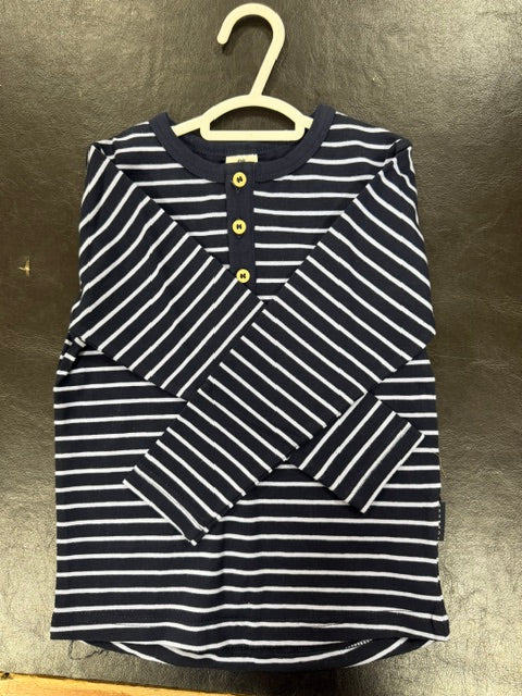 Korango - Striped Henley Top - Blue