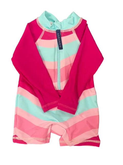 Korango - Zip Rash Suit - Pink Swirl