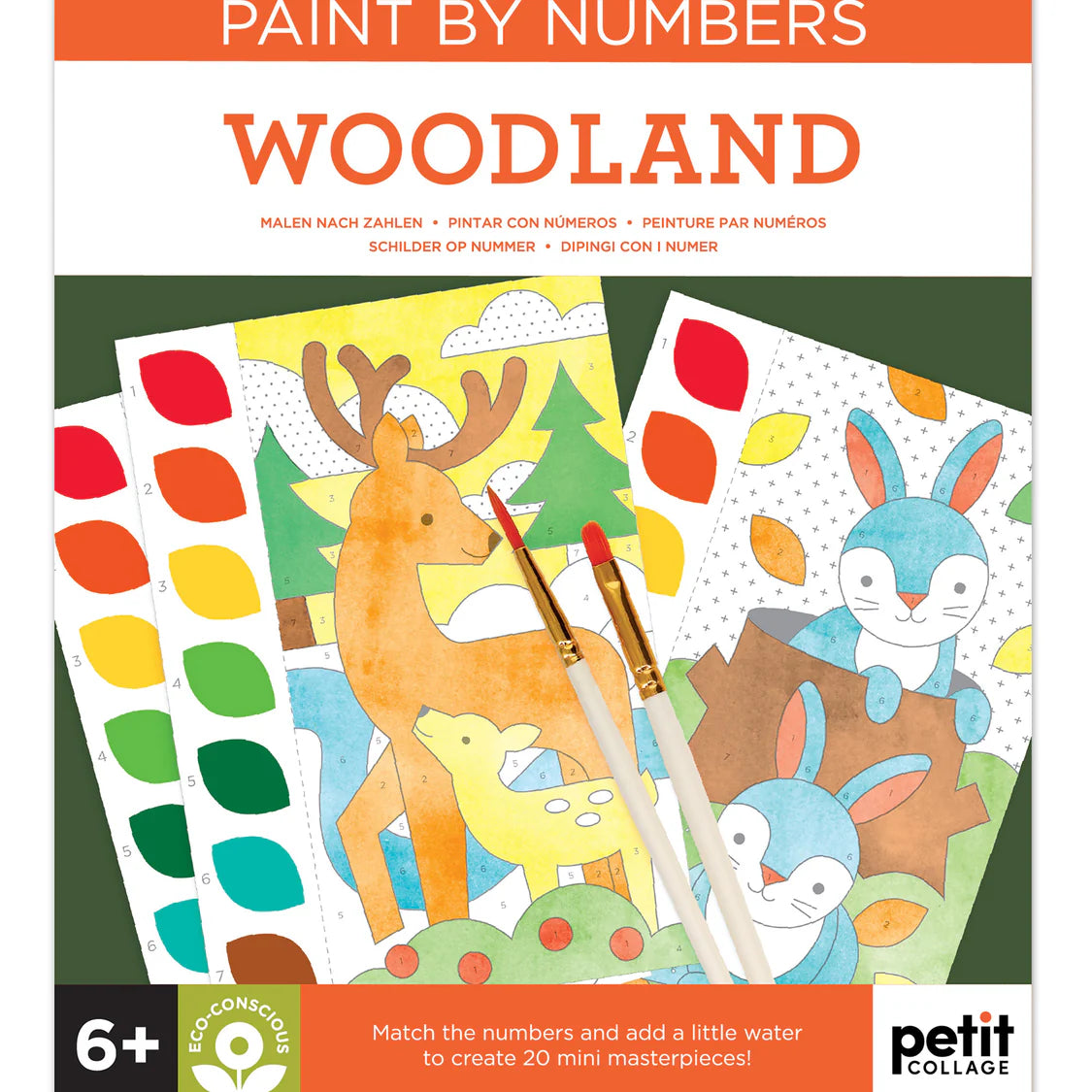Petit Collage Paint by Numbers - Woodland Multi-Coloured