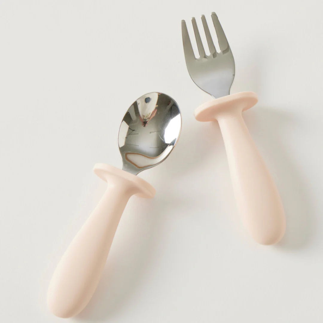 Jiggle & Giggle Riley Cutlery Set - Blue/Peach