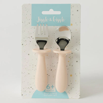 Jiggle & Giggle Riley Cutlery Set - Blue/Peach