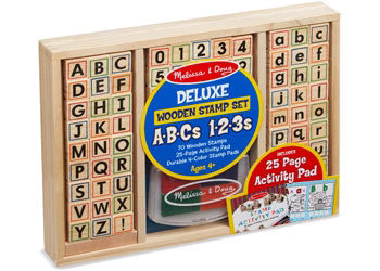 Melissa & Doug - Deluxe Wooden ABC-123 Stamp Set