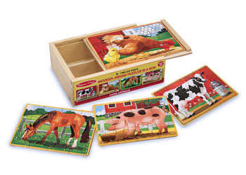 Melissa & Doug - Farm Puzzles In A Box