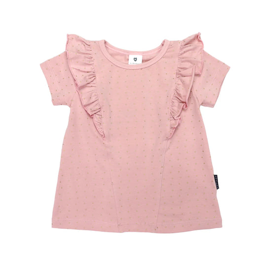 Korango - Spot of Gold Frill Top - Pink