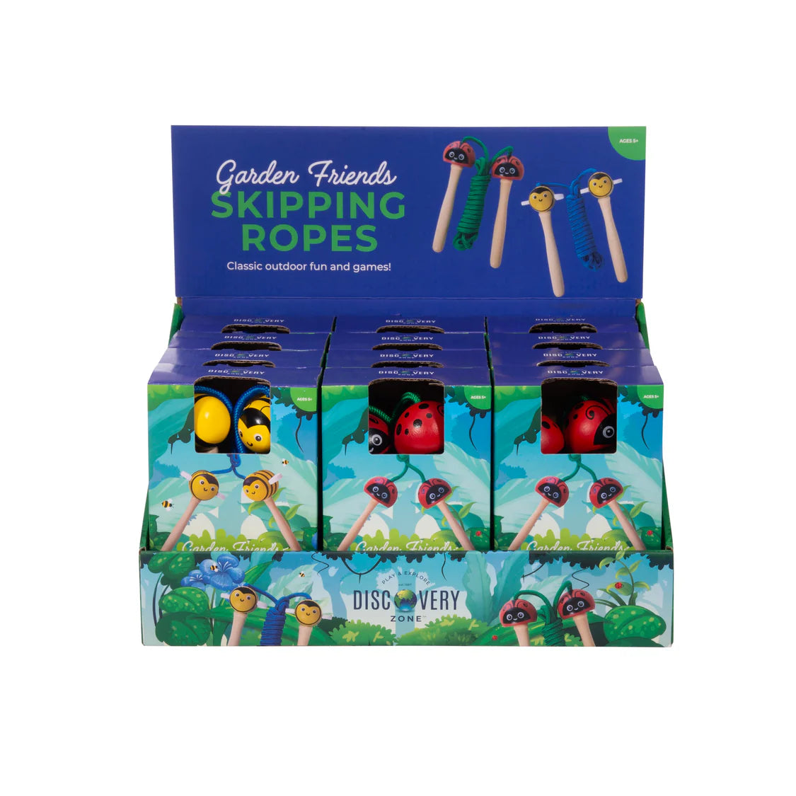 Wooden Skipping Rope - Garden Animals