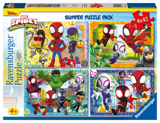Ravensburger - Spidey's Team Bumper Pack Puzzle 4x42 Pieces