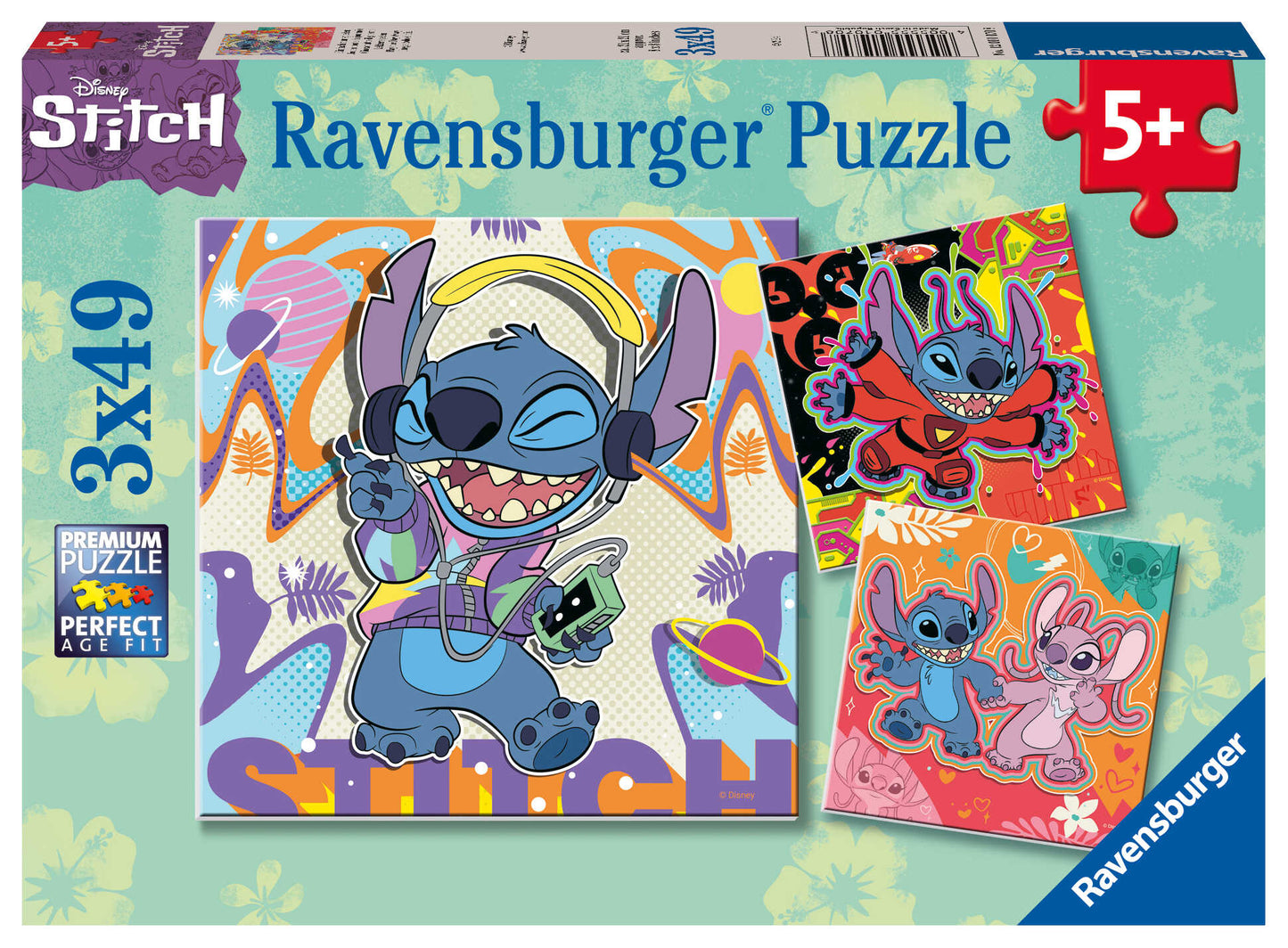 Ravensburger - Disney Stitch Play the Day Away Puzzle 3x49 Pieces