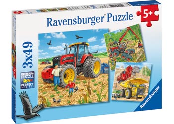 Rburg - Giant Vehicles  Puzzle 49 pieces x 3