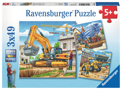 Ravensburger - Large Construction Vehicles Puzzle 3x49 Pieces