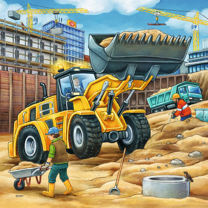 Ravensburger - Large Construction Vehicles Puzzle 3x49 Pieces