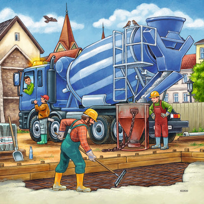 Ravensburger - Large Construction Vehicles Puzzle 3x49 Pieces