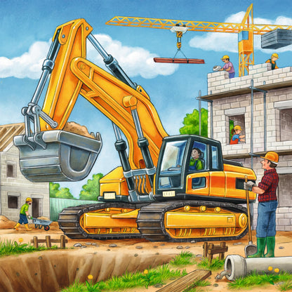Ravensburger - Large Construction Vehicles Puzzle 3x49 Pieces