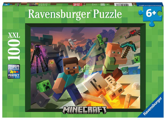 Ravensburger - 100pc Monster Minecraft RB 13 333 8