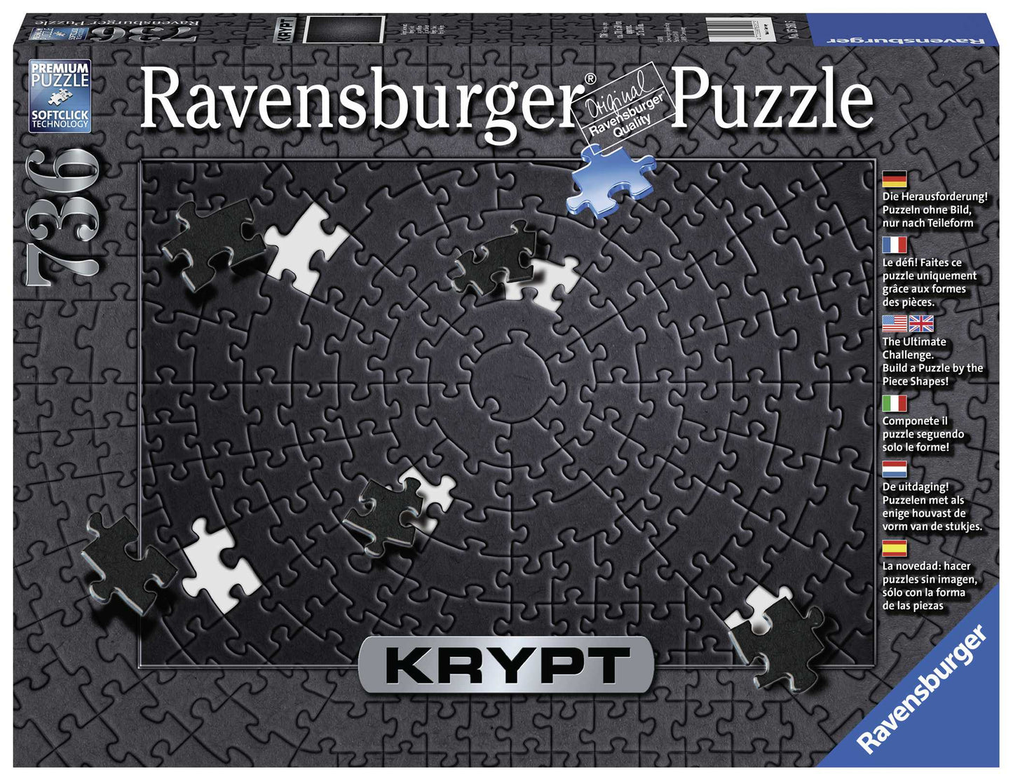 Ravensburger - Krypt Black Spiral Puzzle 736 Pieces