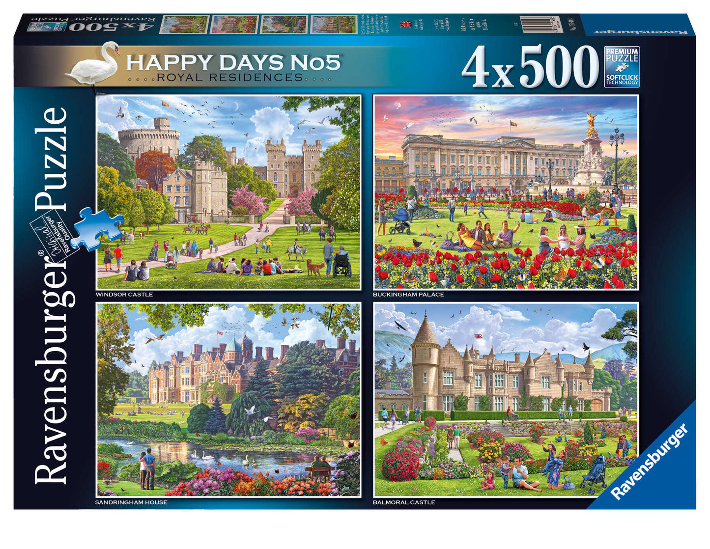 Ravensburger - Happy Days No 4 Royal Residences 4x500 Pieces