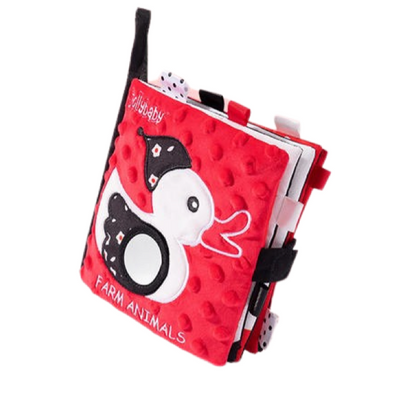 Jolly Baby - Black White Red Cloth Book - Farm
