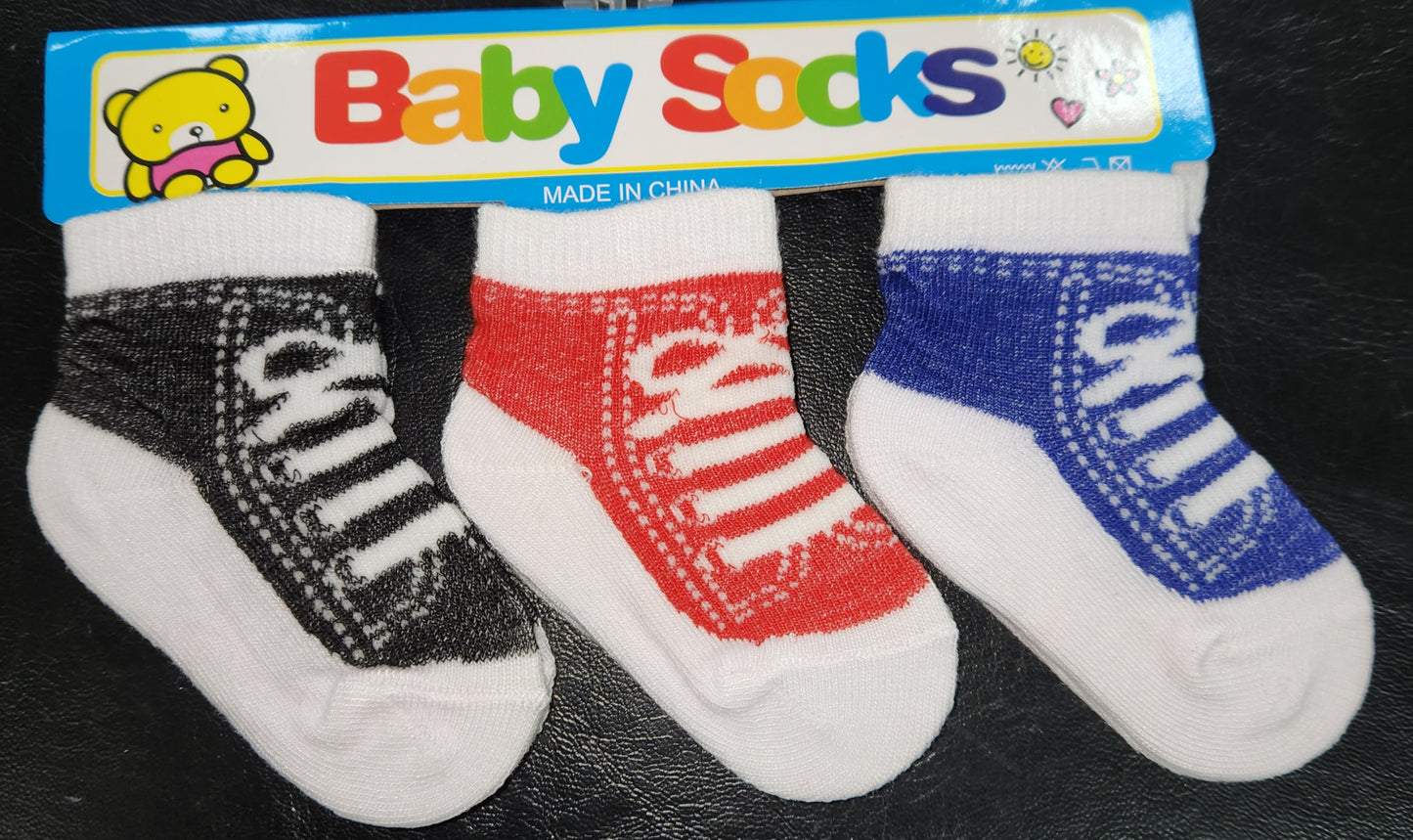 Baby 3 pack Breathable and Sweat Absorbing Socks