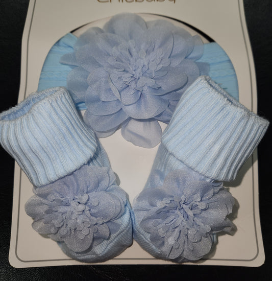 Beautiful Blossom :Baby Socks and Headband Set