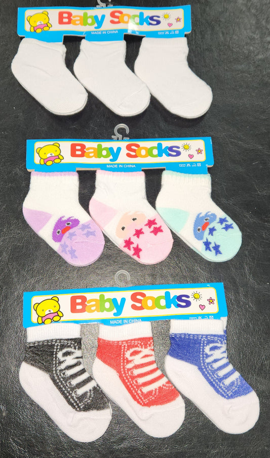 Baby 3 pack Breathable and Sweat Absorbing Socks