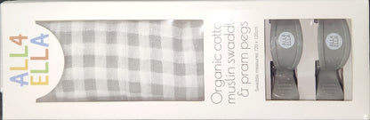All4Ella - Pram Pegs 2pk & Muslin Wrap