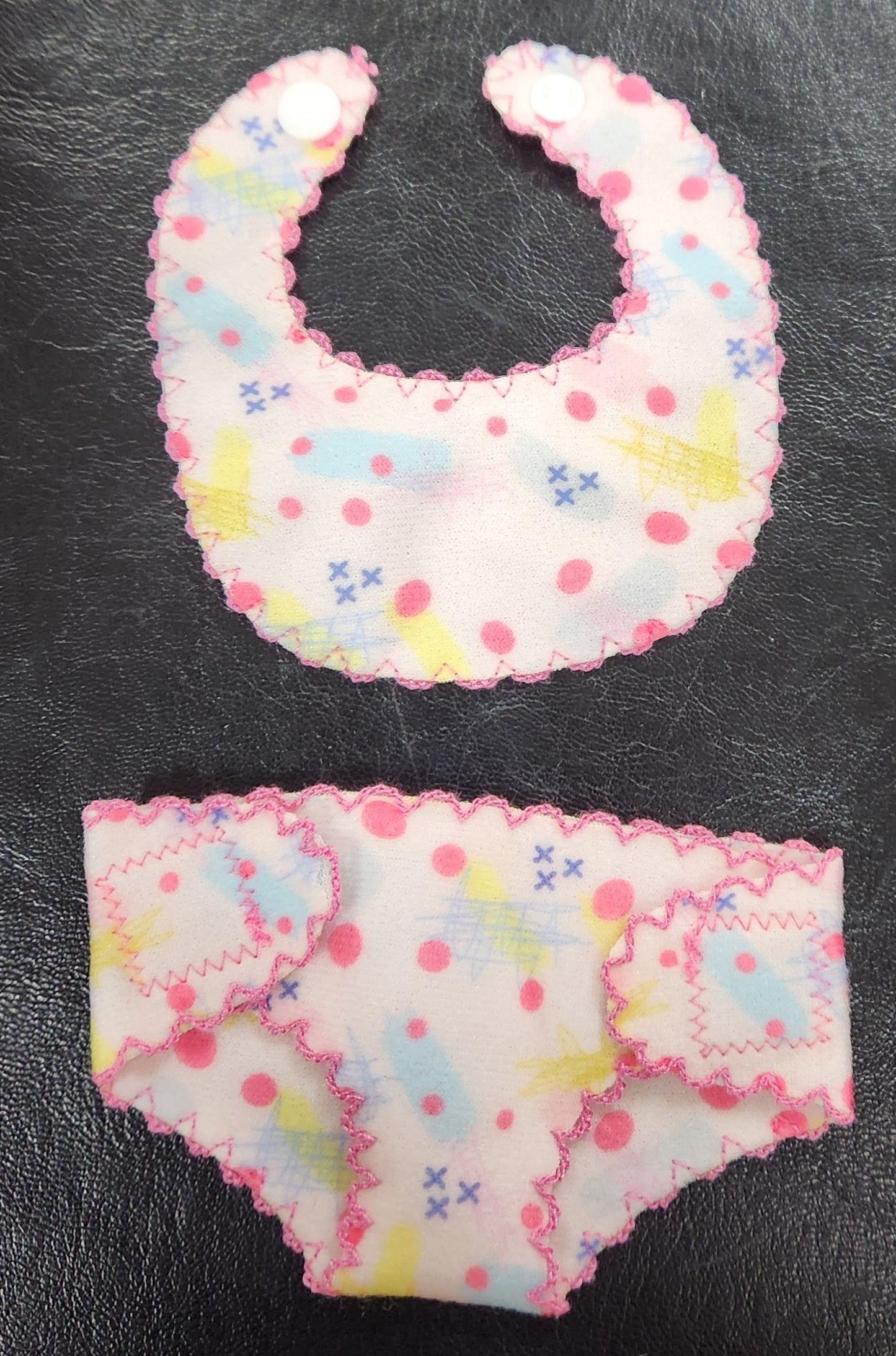 Doll Clothes 14 inch Bib and Nappy