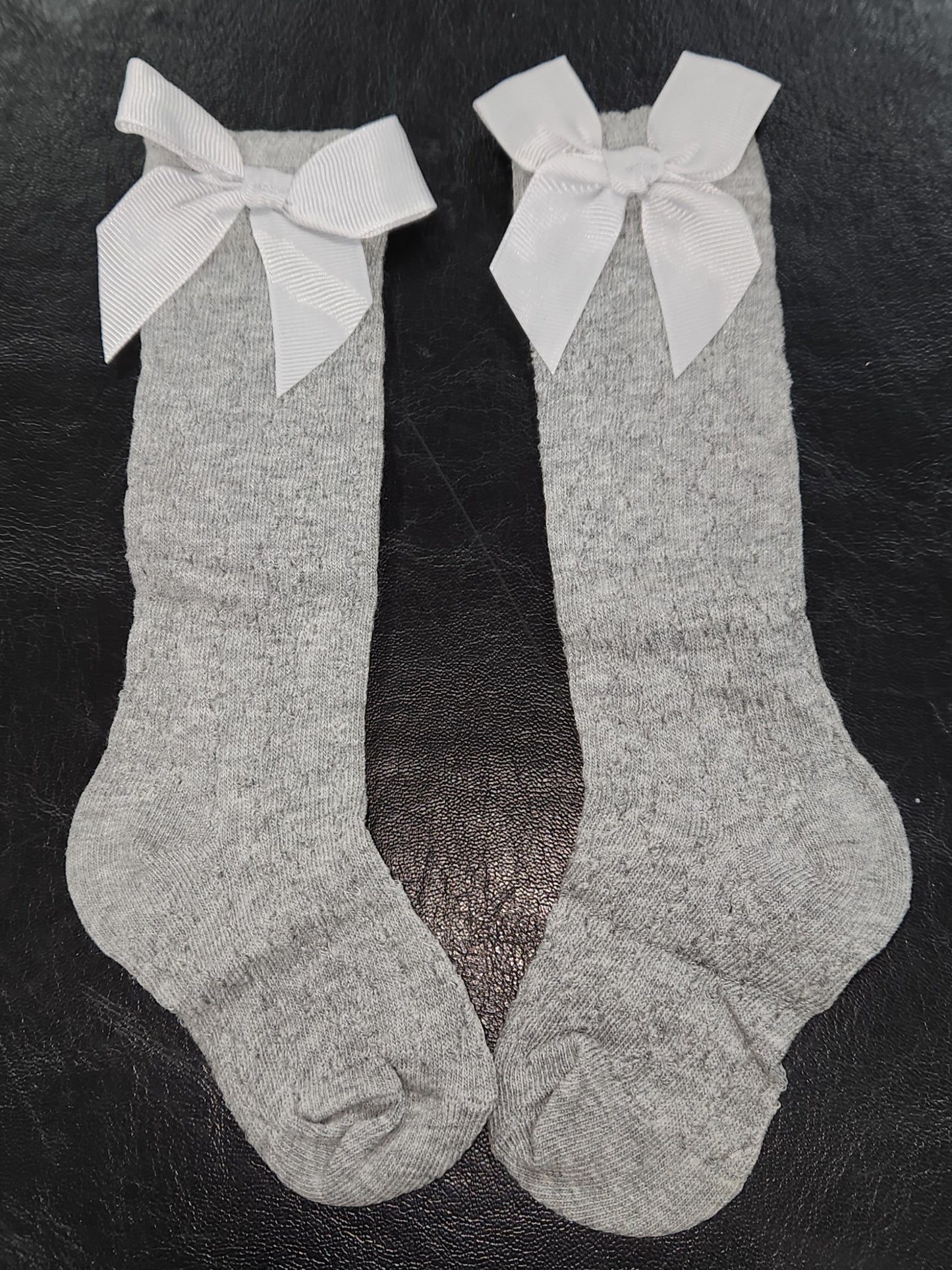 Cotton Knee Hi Socks with bows