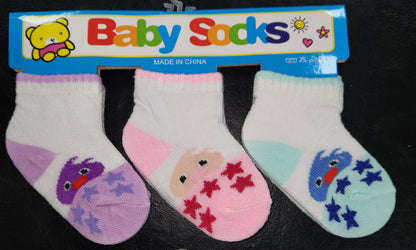 Baby 3 pack Breathable and Sweat Absorbing Socks