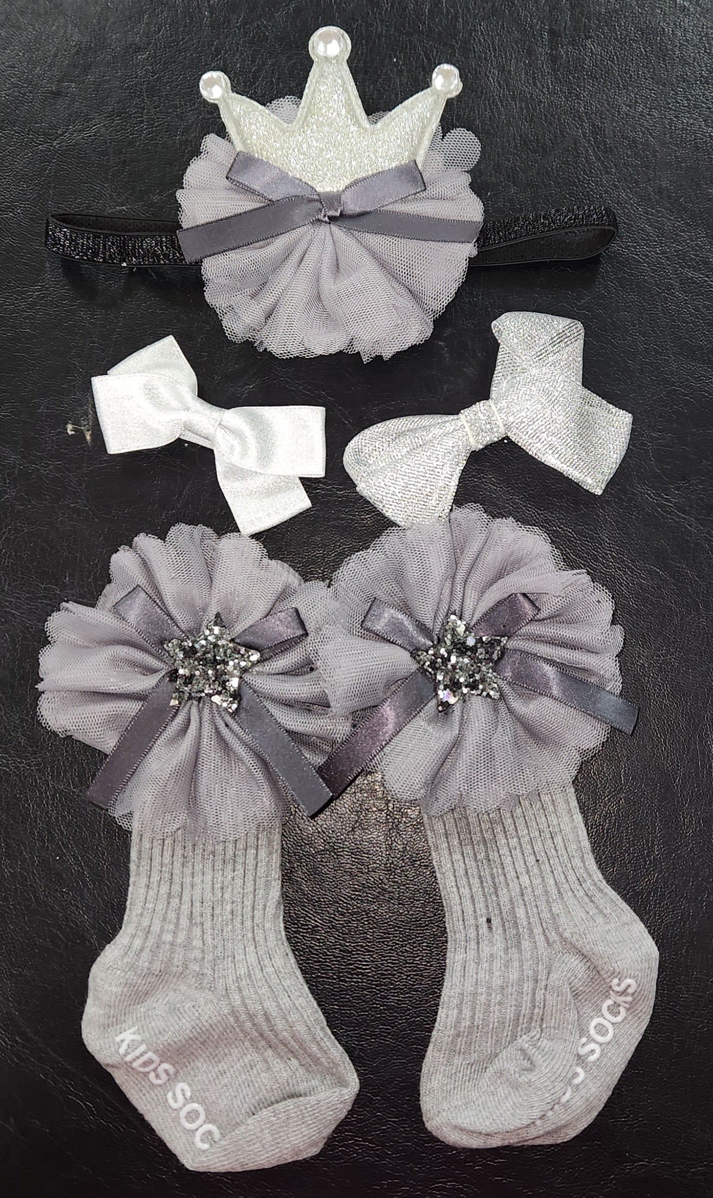 Precious Princess :Baby Socks, hairclips and Headband Set