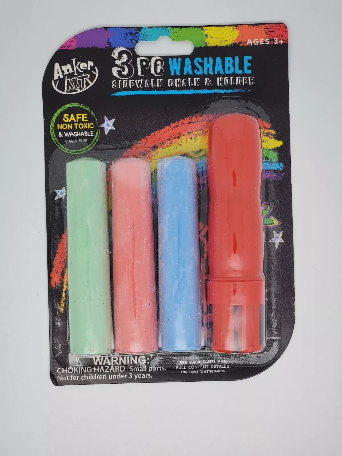 4pc Washable Chalk & Holder