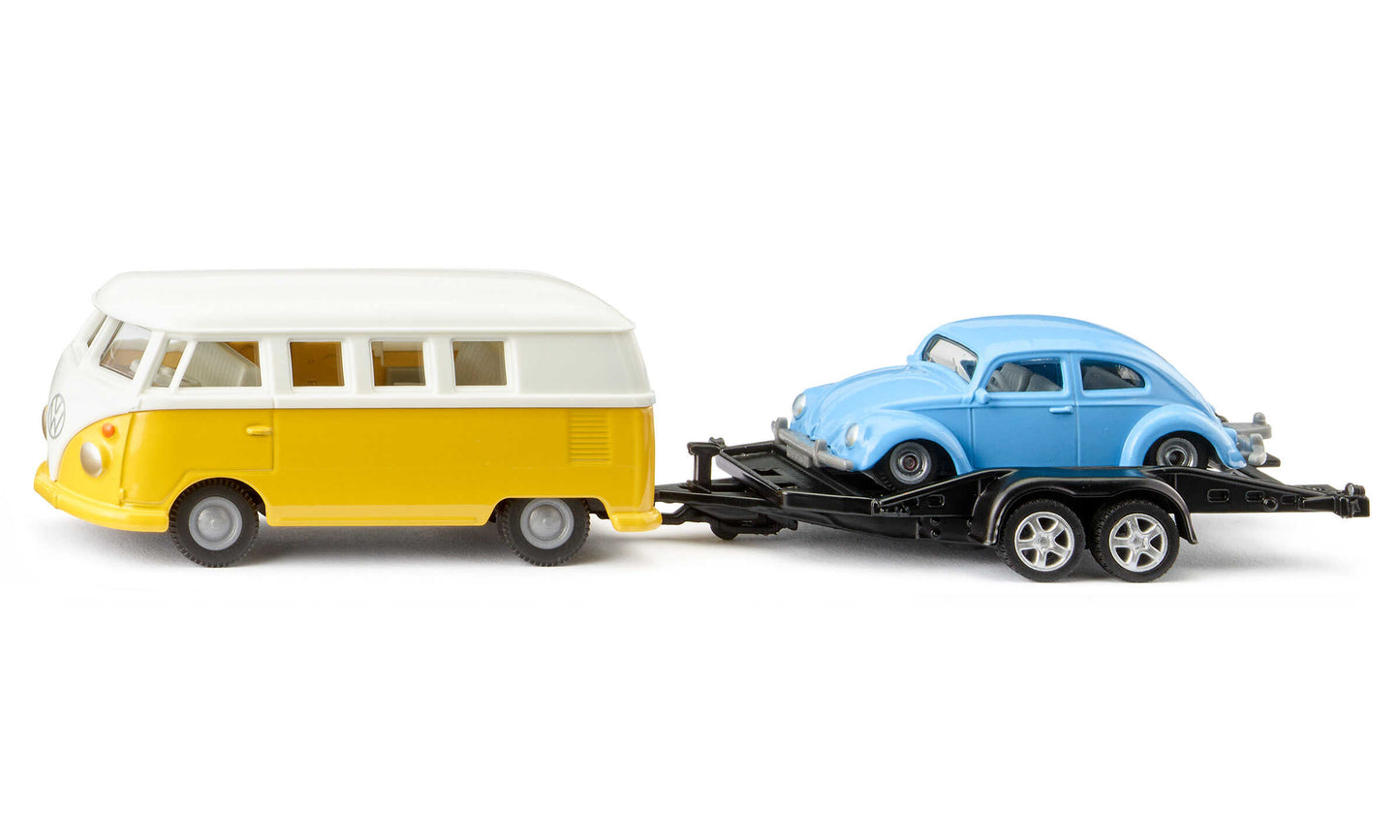 Siku VW T1 with trailer & Beetle 1:50
