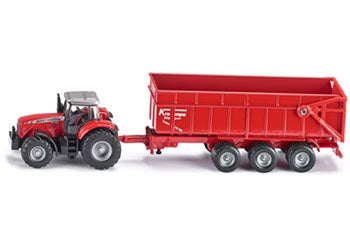 Siku - Massey Ferguson Tractor with Trailer - 1:87 Scale